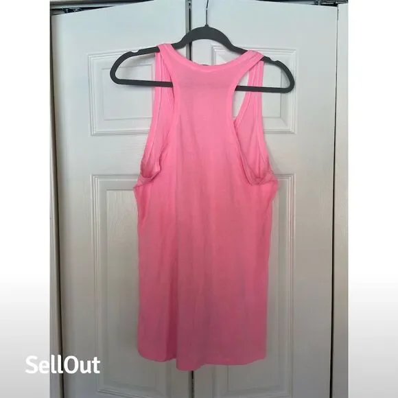 Victoria's Secret Pink Women's M Racerback Tank Top Pink Sleeveless Casual - Picture 3 of 3